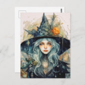 Happy Halloween | Herbsthexe Postkarte (Vorne/Hinten)