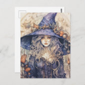 Happy Halloween | Herbsthexe Postkarte (Vorne/Hinten)