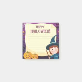 Happy Halloween Hexe 3" x 3" Post-it®-Notizen Post-it Klebezettel