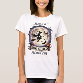 Happy Halloween Hexe auf Broom T-Shirt
