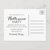 Happy Halloween, Hexe auf Broomstick Einladungspostkarte (Rückseite)