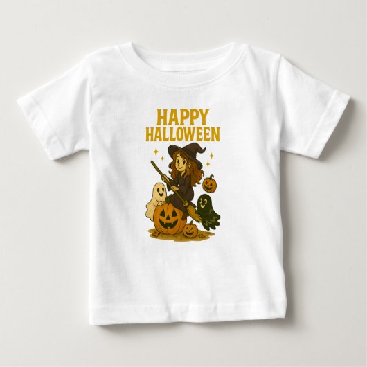 Happy Halloween Hexe Baby T-shirt (Vorderseite)
