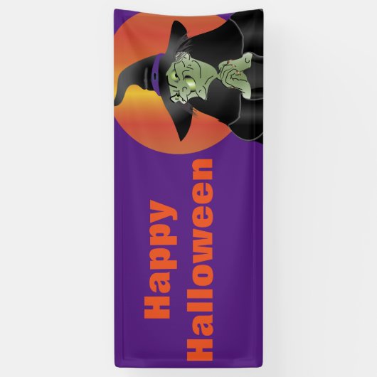 Happy Halloween Hexe Banner (Vertikal)
