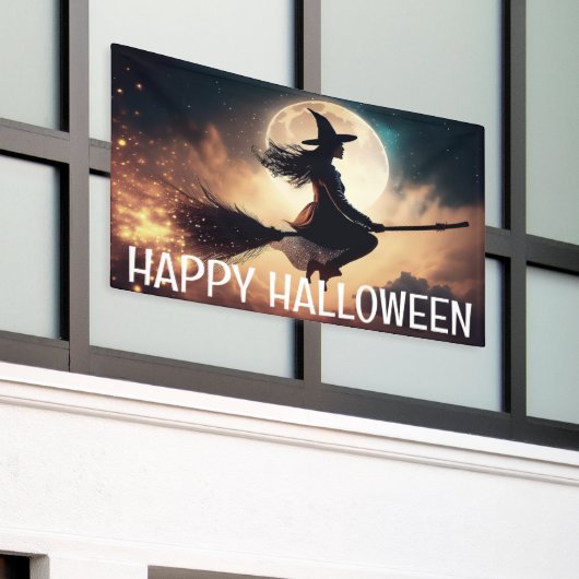 Happy Halloween Hexe Banner (Äußeres Gebäude)
