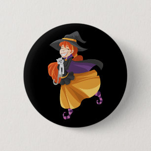 Happy Halloween Hexe Button