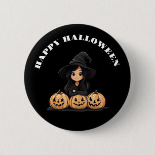 Happy Halloween Hexe Button