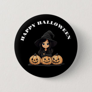 Happy Halloween Hexe Button