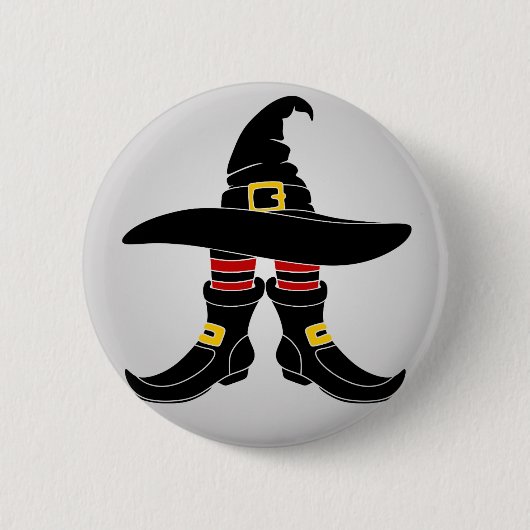 Happy Halloween Hexe Button (Vorderseite)
