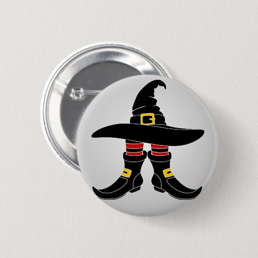 Happy Halloween Hexe Button (Vorne & Hinten)