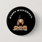 Happy Halloween Hexe Button (Vorderseite)