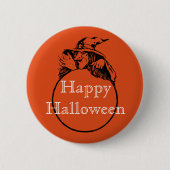Happy Halloween Hexe Button (Vorderseite)