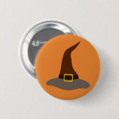 Happy Halloween Hexe Button (Vorne & Hinten)