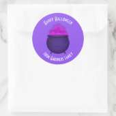 Happy Halloween Hexe Cauldron Personalisiert Runder Aufkleber (Tasche)