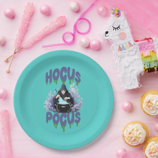 Happy Halloween Hexe, die ihren Pot bricht Pappteller (Party)