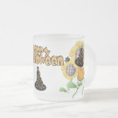 Happy Halloween Hexe Mattglastasse (VorderseiteRechts)