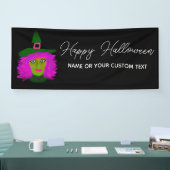 Happy Halloween Hexe Modernes Drehbuch Personalisi Banner (Messe)