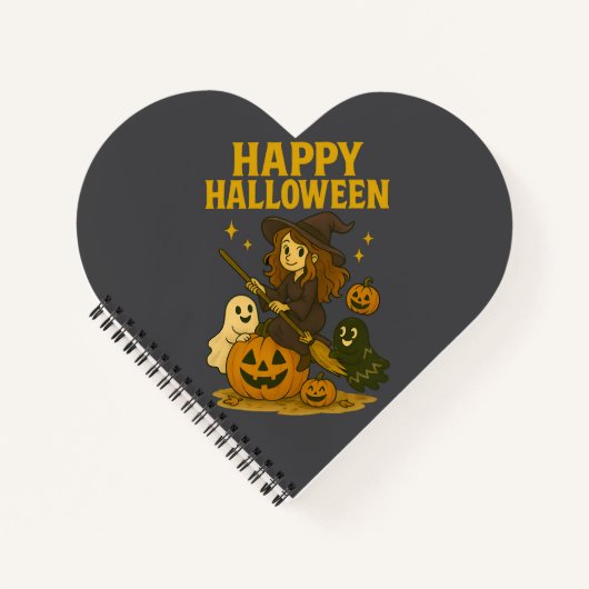 Happy Halloween Hexe Notizblock (Vorderseite)