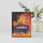 Happy Halloween Hexe Postkarte (Stehend Vorderseite)