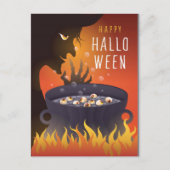 Happy Halloween Hexe Postkarte (Vorderseite)