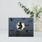 Happy Halloween Hexe Postkarte (Stehend Vorderseite)