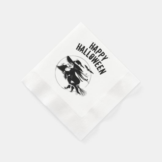 Happy Halloween Hexe Serviette (Ecke)