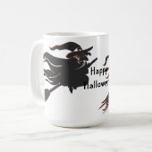 Happy Halloween Hexe Tasse (Vorderseite Links)