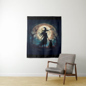 Happy Halloween Hexe um Mitternacht Wandteppich (Beispiel)