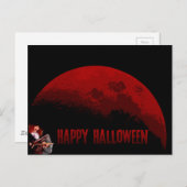 Happy Halloween - Hexe und Mond - Postkarte (Vorne/Hinten)