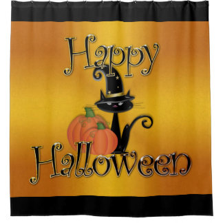 Happy Halloween Hexen Cat Duschvorhang