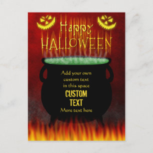Happy Halloween Hexen Cauldron Feuer Custom Postkarte