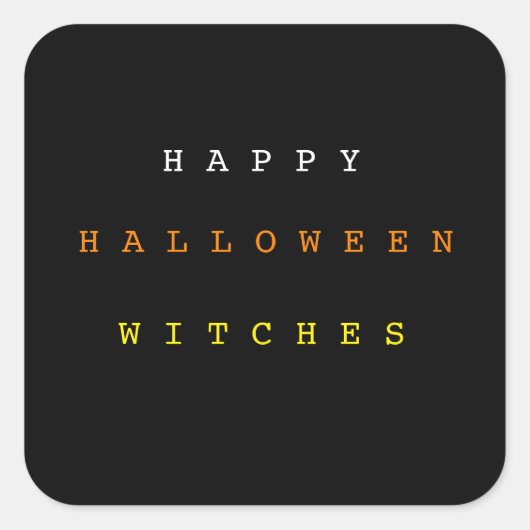 Happy Halloween Hexen Funny Candy Corn Quadratischer Aufkleber (Vorderseite)