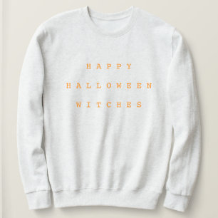 Happy Halloween Hexen Funny Chic White & Orange Sweatshirt