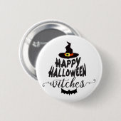 Happy Halloween Hexen Typografie Halloween Button (Vorne & Hinten)