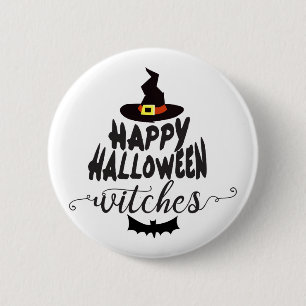 Happy Halloween Hexen Typografie Halloween Button