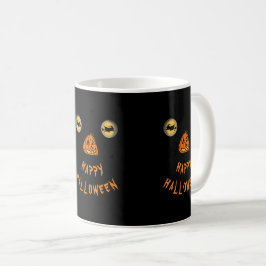 Happy Halloween Hexenaugen und Kürbisnase Kaffeetasse