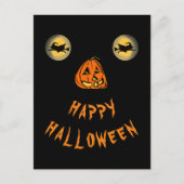 Happy Halloween Hexenaugen und Kürbisnase Postkarte (Vorderseite)