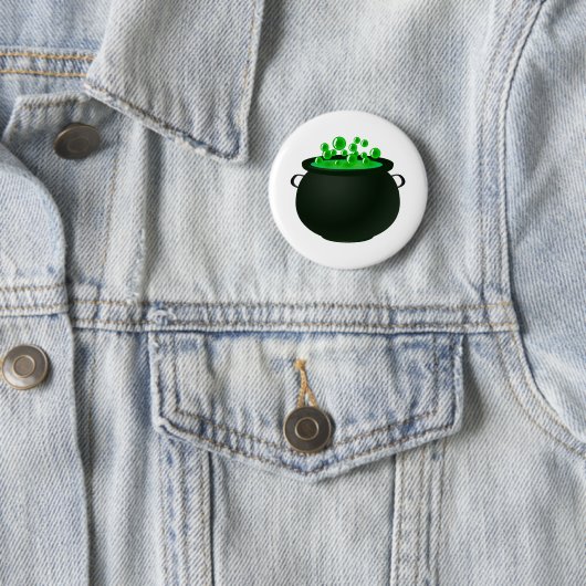 Happy Halloween Hexenblase Cauldron Green Magic Button (Beispiel)