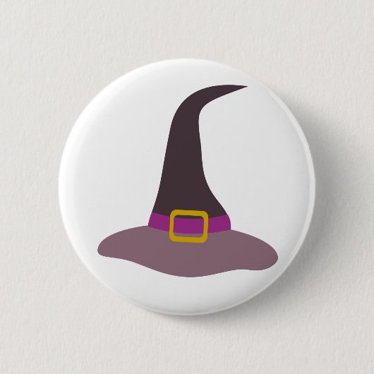 Happy Halloween Hexenhut Button (Vorderseite)