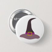 Happy Halloween Hexenhut Button (Vorne & Hinten)