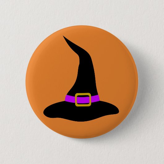 Happy Halloween Hexenhut Button (Vorderseite)