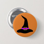 Happy Halloween Hexenhut Button (Vorne & Hinten)