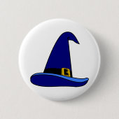Happy Halloween Hexenhut Button (Vorderseite)
