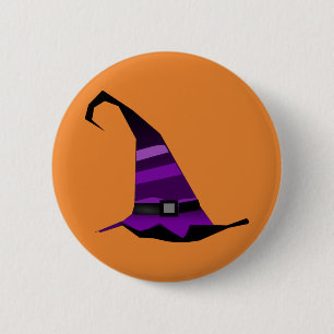 Happy Halloween Hexenhut Button