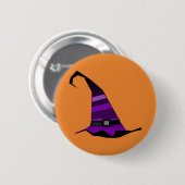 Happy Halloween Hexenhut Button (Vorne & Hinten)