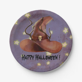 Happy Halloween Hexenhut Spooky Paper Plate Pappteller