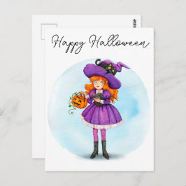 Happy Halloween Hexenkarte Postkarte