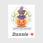 Happy Halloween - Hexenkatze Aufkleber (Blatt)