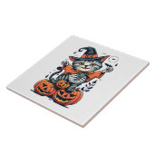Happy Halloween Hexenkatze Fliese (Seite)