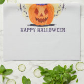 Happy Halloween - Hexenkatze Geschirrtuch (Gefaltet)