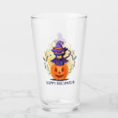 Happy Halloween - Hexenkatze Glas (Vorderseite)